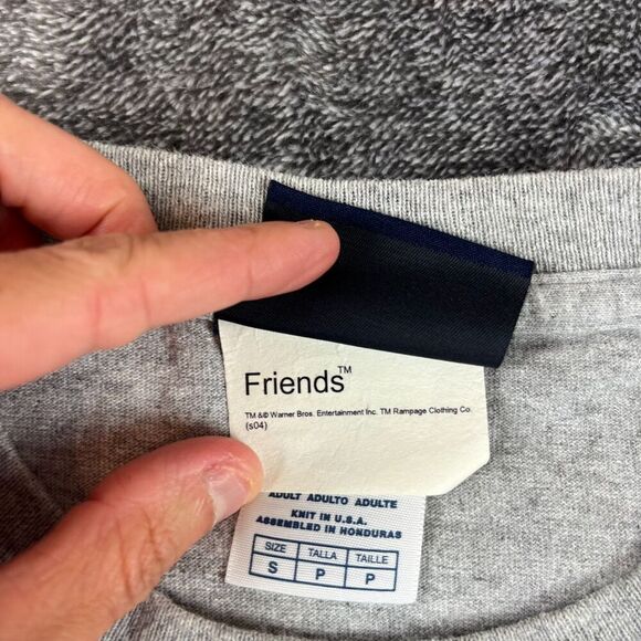 Vtg NBC Experience Friends Promo Embroidered T-Shirt Made In USA S Gray - Picture 4 of 10